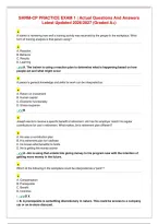 SHRM-CP PRACTICE EXAM 1 ｜ Actual Questions And Answers Latest Updated 2026／2027 &lpar;Graded