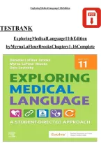 TEST BANK Exploring Medical Language 11th Edition by Myrna LaFleur Brooks Chapters 1 - 16 Complete&NewLine;