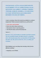 NUR 205 EXAM 1 ACTUAL EXAM &vert;&vert; MOST RECENT &NewLine;EXAM 2026&vert;2027 ACTUAL COMPLETE REAL EXAM &NewLine;QUESTIONS AND CORRECT ANSWERS &lpar;VERIFIED &NewLine;ANSWERS&rpar; ALREADY GRADED A&plus; &vert; GUARANTEED &NewLine;SUCCESS&excl;&excl; NEWEST EXAM &vert; JUST RELEASED&excl;&excl;  &NewLine;HONDROS COLLEGE OF NURSING 