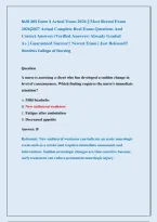 NUR 205 Exam 3 Actual Exam 2026 &vert;&vert; Most Recent Exam &NewLine;2026&vert;2027 Actual Complete Real Exam Questions And                      &NewLine;Correct Answers &lpar;Verified Answers&rpar; Already Graded                            &NewLine;A&plus; &vert; Guaranteed Success&excl;&excl; Newest Exam &vert; Just Rele