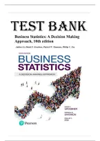 Test Bank for Business Statistics&colon; A Decision Making Approach 10th Edition David &NewLine;Groebner&comma; Patrick Shannon&comma; Phillip Fry&comma; From chapter 6