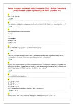 Texas Success Initiative Math Problems &lpar;TSI&rpar; &vert; Actual Questions&NewLine;and Answers Latest Updated 2026&sol;2027 &lpar;Graded A&plus;&rpar;&NewLine;