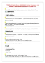 TIPS Certification Exam &lpar;2026&sol;2027&rpar; &vert; Actual Questions and&NewLine;Answers Latest Updated 2026&sol;2027 &lpar;Graded A&plus;&rpar;