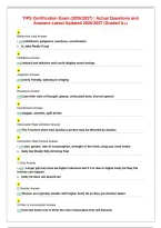 TIPS Certification Exam &lpar;2026&sol;2027&rpar; &vert; Actual Questions and&NewLine;Answers Latest Updated 2026&sol;2027 &lpar;Graded A&plus;&rpar;