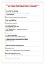 TIPS Certification Study Guide &lpar;2026&sol;2027&rpar; &vert; Actual Questions&NewLine;and Answers Latest Updated 2026&sol;2027 &lpar;Graded A&plus;&rpar;