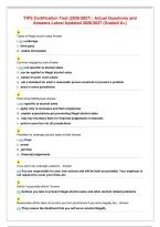 TIPS Certification Test &lpar;2026&sol;2027&rpar; &vert; Actual Questions and&NewLine;Answers Latest Updated 2026&sol;2027 &lpar;Graded A&plus;&rpar;
