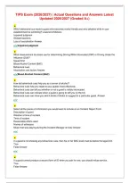 TIPS Exam &lpar;2026&sol;2027&rpar; &vert; Actual Questions and Answers Latest&NewLine;Updated 2026&sol;2027 &lpar;Graded A&plus;&rpar;