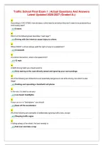 raffic School Final Exam 1 ｜ Actual Questions And Answers Latest Updated 2026／2027 &lpar;Graded A&plus;&rpar;