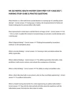 NR 326 MENTAL HEALTH MASTERY EXAM PREP 4 OF 4 2026&sol;2027 &vert; NURSING STUDY GUIDE & PRACTICE QUESTIONS