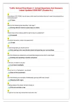 Traffic School Final Exam 2 ｜ Actual Questions And Answers Latest Updated 2026／2027 &lpar;Graded A&plus;