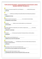 Traffic School Questions ｜ Actual Questions And Answers Latest Updated 2026／2027 &lpar;Graded A&plus;&rpar;&period;