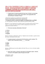 NHA CCMA CERTIFIED CLINICAL MEDICAL ASSISTANT &NewLine;EXAM &ndash; EXAM QUESTIONS AND CORRECT ANSWERS &NewLine;&lpar;VERIFIED ANSWERS&rpar; PLUS RATIONALE &vert; 2027 Q&A &vert; &NewLine;INSTANT DOWNLOAD PDF