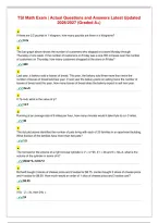 TSI Math Exam &vert; Actual Questions and Answers Latest Updated&NewLine;2026&sol;2027 &lpar;Graded A&plus;&rpar;