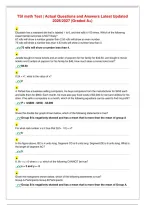 TSI math Test &vert; Actual Questions and Answers Latest Updated&NewLine;2026&sol;2027 &lpar;Graded A&plus;&rpar;