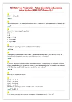 TSI Math Test Preparation &vert; Actual Questions and Answers&NewLine;Latest Updated 2026&sol;2027 &lpar;Graded A&plus;&rpar;&NewLine;