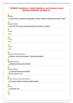 TSI Math Vocabulary &vert; Actual Questions and Answers Latest&NewLine;Updated 2026&sol;2027 &lpar;Graded A&plus;&rpar;&NewLine;