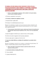 FLORIDA PUMP OPERATOR CERTIFICATION EXAM &ndash;&NewLine; QUESTIONS AND CORRECT ANSWERS &lpar;VERIFIED &NewLine;ANSWERS&rpar; PLUS RATIONALE &vert; 2027 Q&A &vert; INSTANT &NewLine;DOWNLOAD PDF