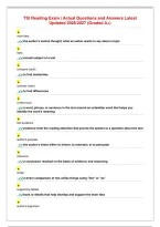 TSI Reading Exam &vert; Actual Questions and Answers Latest&NewLine;Updated 2026&sol;2027 &lpar;Graded A&plus;&rpar;&NewLine;