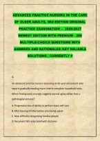 ADVANCED PRACTICE NURSING IN THE CARE&NewLine;OF OLDER ADULTS&comma; 3RD EDITION ORIGINAL&NewLine;PRACTICE EXAMINATION &mdash; 2026&sol;2027&NewLine;NEWEST EDITION WITH PREMIUM - 200&NewLine;MULTIPLE-CHOICE QUESTIONS WITH&NewLine;ANSWERS AND RATIONALES&vert; KEY RELIABLE&NewLine;SOLUTIONS &vert; CURRENTLY &num;&NewLine;