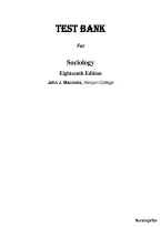 Sociology &ndash; 18th Edition &ndash; John J&period; Macionis &vert; Complete Test Bank &vert; Sociology Exam Prep
