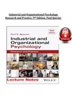 Industrial & Organizational Psychology 9th Ed - Paul Spector - Lecture Notes &lpar;PDF&rpar;