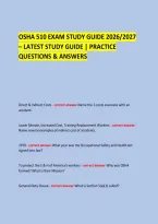  &NewLine;OSHA 510 EXAM STUDY GUIDE 2026&sol;2027 &NewLine;&ndash; LATEST STUDY GUIDE &vert; PRACTICE QUESTIONS & ANSWERS &NewLine; &NewLine;