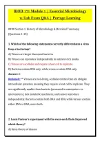 BIOD 171 Module 1 &vert; Essential Microbiology &NewLine;w&sol;Lab Exam Q&A &vert; Portage Learning