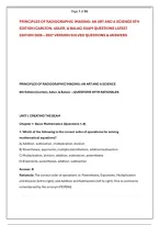 PRINCIPLES OF RADIOGRAPHIC IMAGING&colon; AN ART AND A SCIENCE 6TH &NewLine;EDITION &lpar;CARLTON&comma; ADLER&comma; & BALAC&rpar; EXAM QUESTIONS LATEST &NewLine;EDITION 2026 &ndash; 2027 VERSION SOLVED QUESTIONS & ANSWERS