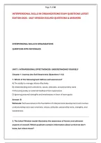 INTERPERSONAL SKILLS IN ORGANIZATIONS EXAM QUESTIONS LATEST &NewLine;EDITION 2026 &ndash; 2027 VERSION SOLVED QUESTIONS & ANSWERS