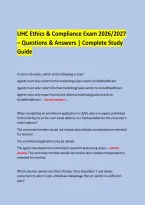  &NewLine;UHC Ethics & Compliance Exam 2026&sol;2027 &NewLine;&ndash; Questions & Answers &vert; Complete Study Guide &NewLine;