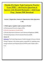 Florida &lpar;FL&rpar; Septic Tank Contractor Practice &NewLine;Exam &lpar;PDF&rpar; &vert; 400 Practice Questions & &NewLine;Answers with Detailed Rationales &vert; 2026 Exam &NewLine;Prep &vert; Instant PDF Download