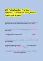 UNE Pathophysiology Final Exam &NewLine;2026&sol;2027 &ndash; Latest Study Guide&comma; Practice Questions & Answers &NewLine;