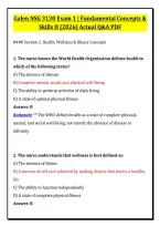 Galen NSG 3130 Exam 1 &vert; Fundamental Concepts & &NewLine;Skills II &lpar;2026&rpar; Actual Q&A PDF