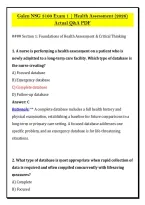 Galen NSG 3160 Exam 1 &vert; Health Assessment &lpar;2026&rpar; &NewLine;Actual Q&A PDF