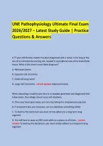 UNE Pathophysiology Ultimate Final Exam &NewLine;2026&sol;2027 &ndash; Latest Study Guide &vert; Practice Questions & Answers &NewLine;  &NewLine;