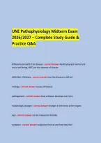 UNE Pathophysiology Midterm Exam &NewLine;2026&sol;2027 &ndash; Complete Study Guide & Practice Q&A &NewLine;  &NewLine; &NewLine;