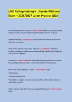 UNE Pathophysiology Ultimate Midterm Exam &ndash; 2026&sol;2027 Latest Practice Q&A &NewLine;  &NewLine;