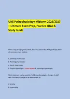  &NewLine; &NewLine;UNE Pathophysiology Midterm 2026&sol;2027 &NewLine;&ndash; Ultimate Exam Prep&comma; Practice Q&A & Study Guide &NewLine;