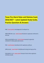 &NewLine;Texas Fire Alarm Rules and Statutes Exam &NewLine;2026&sol;2027 &ndash; Latest Updated Study Guide&comma; Practice Questions & Answers &NewLine;