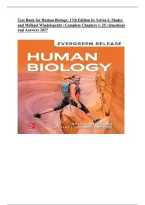 Test Bank for Human Biology&comma; 17th Edition by Sylvia S&period; Mader & Michael Windelspecht &vert; Complete Chapters 1&ndash;25 &vert; Questions & Answers 2027&NewLine;