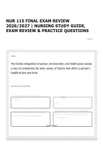 NUR 115 FINAL EXAM REVIEW 2026&sol;2027 &vert; NURSING STUDY GUIDE&comma; EXAM REVIEW & PRACTICE QUESTIONS