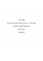 CMGT 445 Appliance Warehouse Use Case Analysis & Business Case Investigation&period;pdf&NewLine;&NewLine;