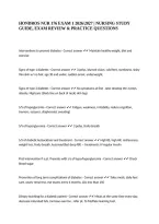 HONDROS NUR 176 EXAM 1 2026&sol;2027 &vert; NURSING STUDY GUIDE&comma; EXAM REVIEW & PRACTICE QUESTIONS