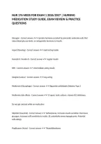 NUR 176 MEDS FOR EXAM 1 2026&sol;2027 &vert; NURSING MEDICATION STUDY GUIDE&comma; EXAM REVIEW & PRACTICE QUESTIONS