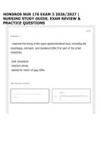 HONDROS NUR 176 EXAM 3 2026&sol;2027 &vert; NURSING STUDY GUIDE&comma; EXAM REVIEW & PRACTICE QUESTIONS