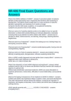 NR-606 Final Exam Questions and Answers graded