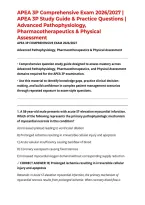 APEA 3P Comprehensive Exam 2026&sol;2027 &vert; APEA 3P Study Guide & Practice Questions &vert; Advanced Pathophysiology&comma; Pharmacotherapeutics & Physical Assessment