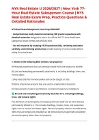 NYS Real Estate U 2026&sol;2027 &vert; New York 77-Hour Real Estate Salesperson Course &vert; NYS Real Estate Exam Prep&comma; Practice Questions & Detailed Rationales