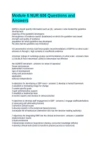 Module 6 NUR 606 Questions and Answers