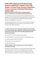 NURS 6501 Advanced Pathophysiology Midterm 2026&sol;2027 &vert; Walden University Weeks 1&ndash;6 Exam Prep &vert; 350 Practice Questions&comma; Correct Answers & Detailed Rationales &vert; Study Guide